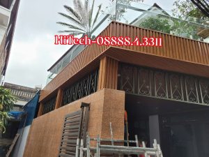 Lam sóng nhôm hợp kim làm mái hiên siêu bền cho nhà khách tại Đông Anh
