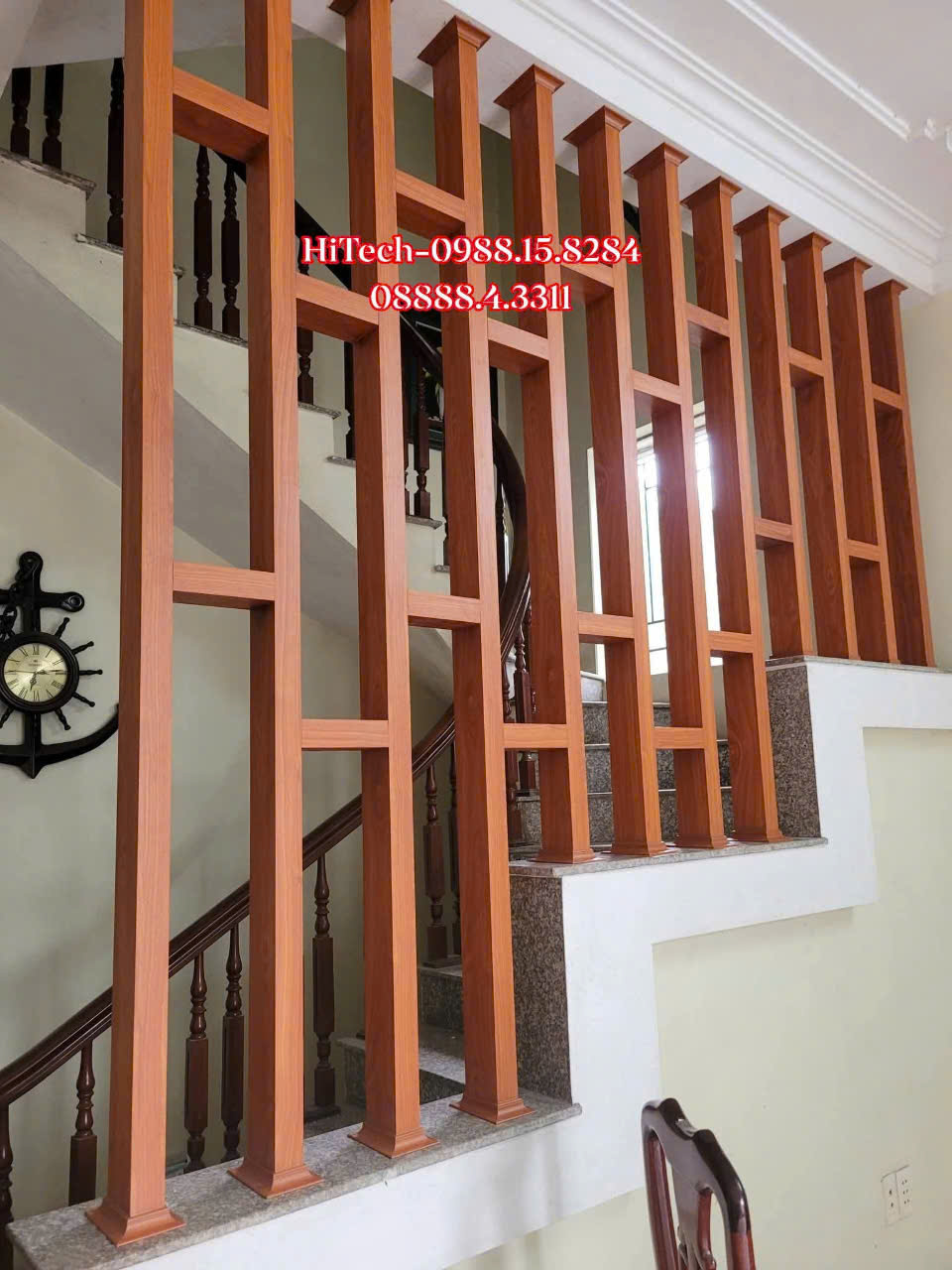 Làm Vách lam hộp cầu thang cho nhà khách tại Đông Anh