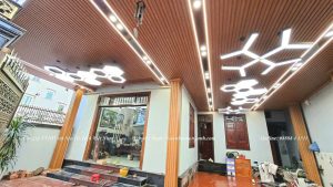 Ốp Mái hiên LAM SÓNG NHÔM CAO CẤP cho nhà khách tại Xóm Vang xã Đông Anh